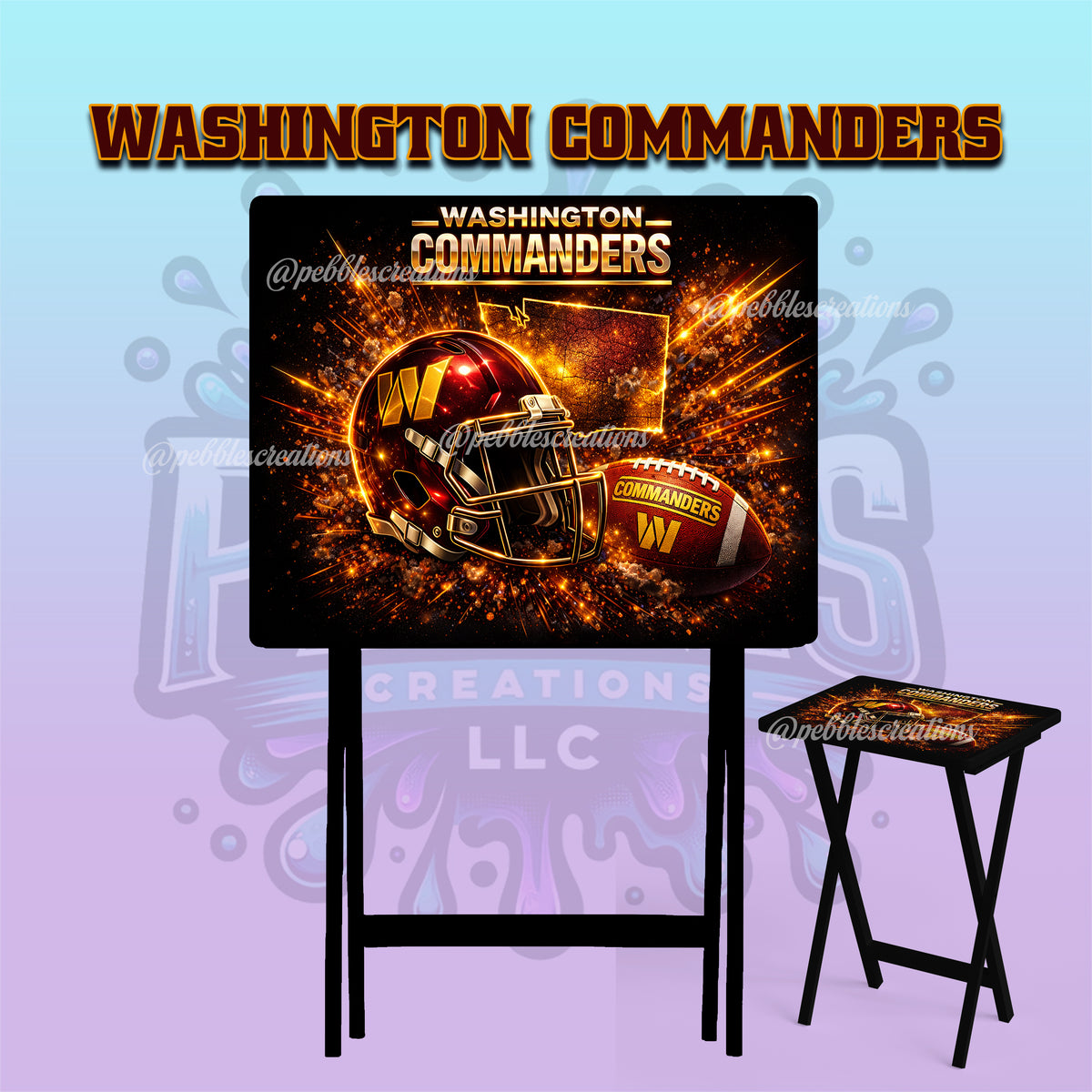 Washington Commanders Inspired Folding Tray Table | Football Fan Gift