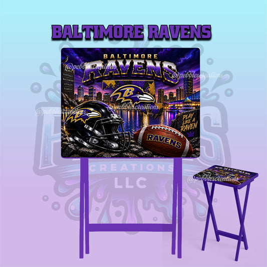 Baltimore Ravens Inspired Folding Tray Table | Football Fan Gift