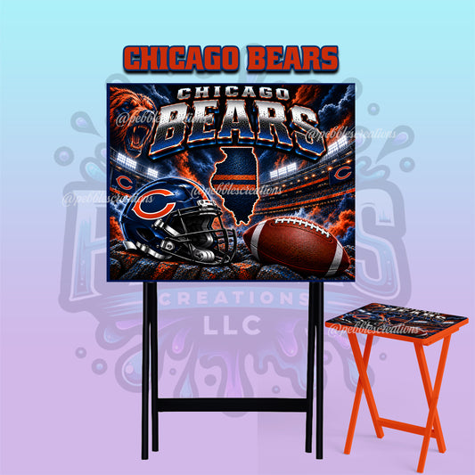 Chicago Bears Inspired Folding Tray Table | Football Fan Gift