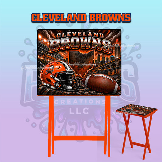 Cleveland Browns Inspired Folding Tray Table | Football Fan Gift