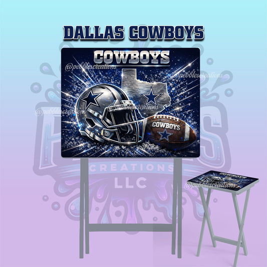 Dallas Cowboys Inspired Folding Tray Table | Football Fan Gift