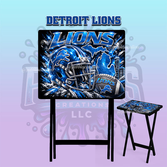 Detroit Lions Inspired Folding Tray Table | Football Fan Gift