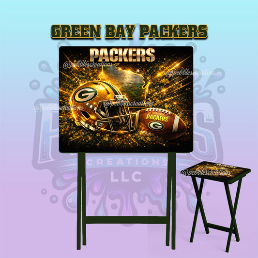 Green Bay Packers Inspired Folding Tray Table | Football Fan Gift