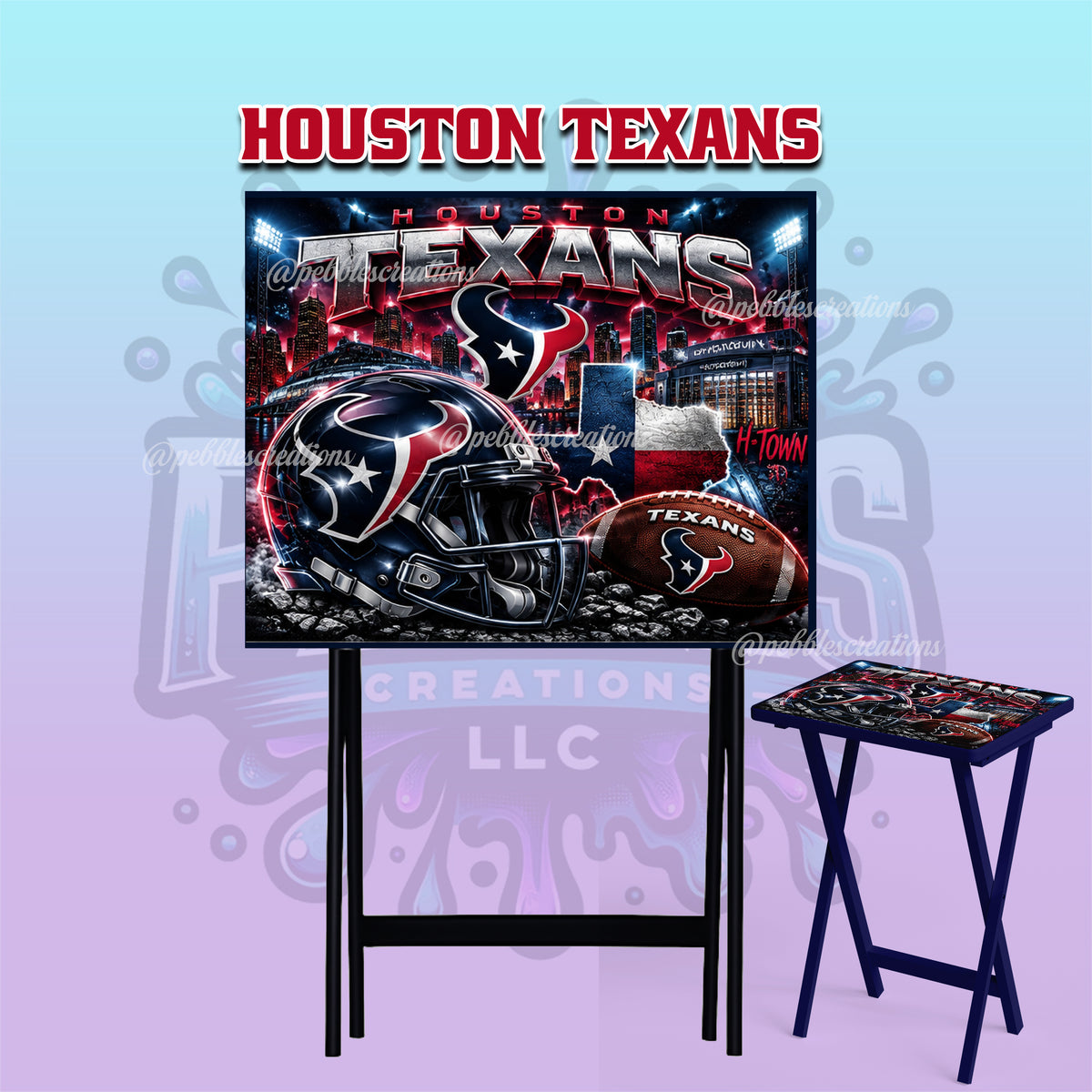 Houston Texans Inspired Folding Tray Table | Football Fan Gift