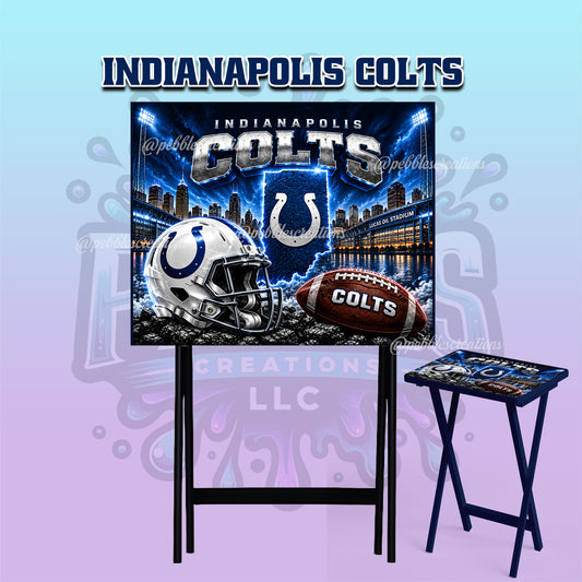 Indianapolis Colts Inspired Folding Tray Table | Football Fan Gift