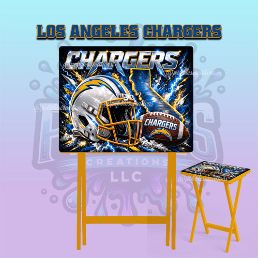 Los Angeles Chargers Inspired Folding Tray Table | Football Fan Gift
