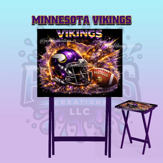 Minnesota Vikings Inspired Folding Tray Table | Football Fan Gift