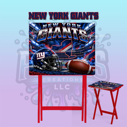 New York Giants Inspired Folding Tray Table | Football Fan Gift