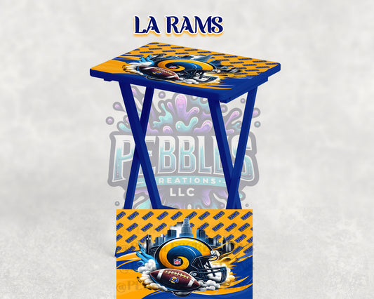 LA RAMS NFL Tray Table – Folding Game Day Snack Table | LA RAMS Fan Man Cave Decor