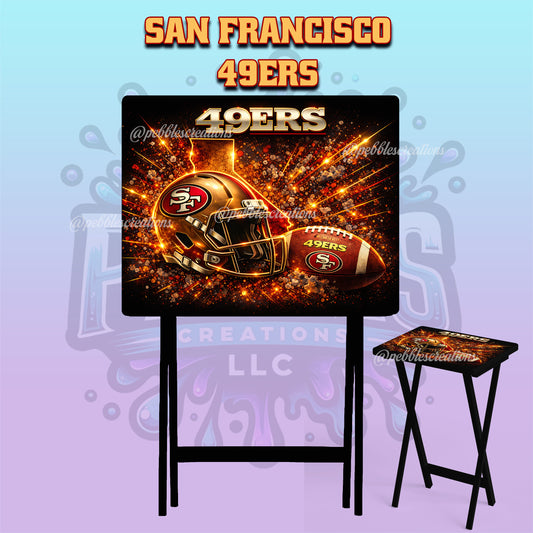 San Francisco 49ers Inspired Folding Tray Table | Football Fan Gift