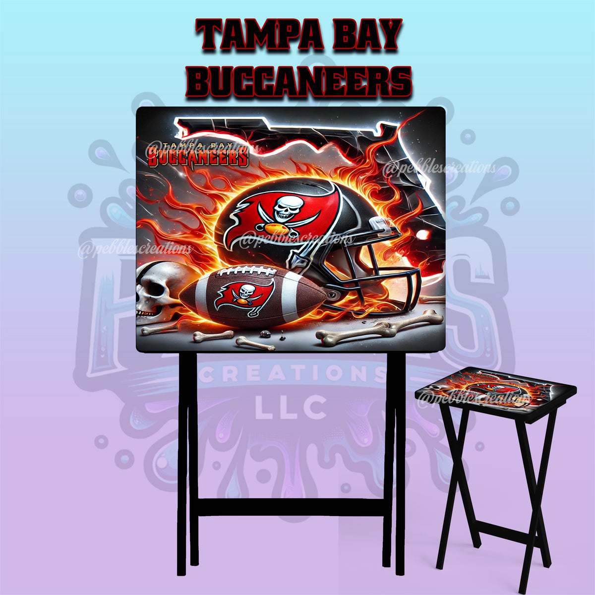 Tampa Bay Buccaneers Inspired Folding Tray Table | Football Fan Gift