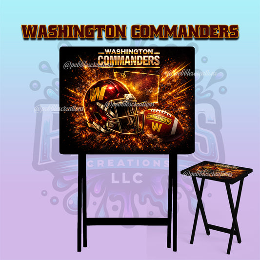 Washington Commanders Inspired Folding Tray Table | Football Fan Gift
